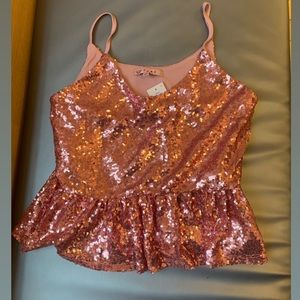 pink sequin top
